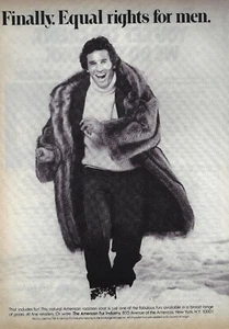 American Fur Industry Man in Coat Vintage 1978 Print Ad Equal Rights for Men - Picture 1 of 1
