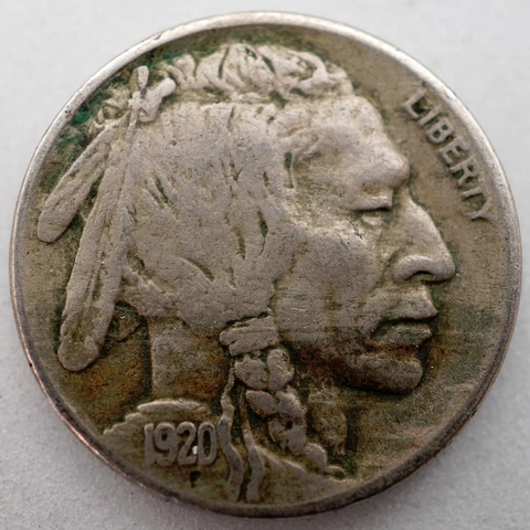 1920 Buffalo Nickel - VF - Full Horn Cover