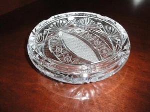 Crystal Glass Large Ashtray 8.75" Diameter NIB - Picture 1 of 12
