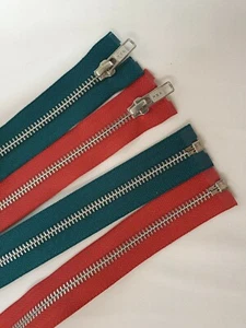 YKK Heavy Duty Metal Open End Zip Fastener - 61cm long- Jacket Zip- C1013 - Picture 1 of 9