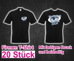 Firmen T-shirt schwarz 20 Stück + mehr farbiger Druck Wunsch Aufdruck  bedruckt - Bild 1 von 2
