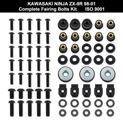 Kit completo de tuercas de pernos de carenado apto para KAWASAKI Ninja ZX9R 1998-2001 Foto 1 de 4