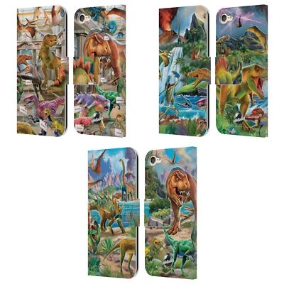 OFFICIAL P.D. MORENO DINOSAUR SCENE LEATHER BOOK CASE FOR APPLE iPOD TOUCH MP3 - Image 1 of 4