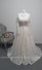 Lou Lou warm ivory leaf embroidery wedding dress with sleeves UK  16