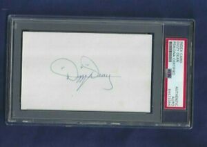 Dizzy Dean St Louis Cardinals Baseball HOFer Autographed 3x5 Card PSA SLABBED