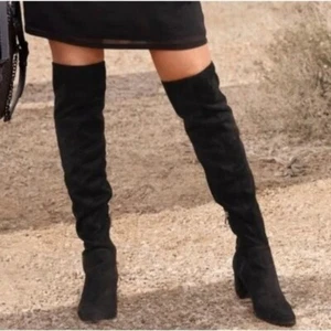 Marc Fisher Kathi Overknee spitz zulaufend schwarz Wildleder Stiefel Gr. 6 M - Bild 1 von 10
