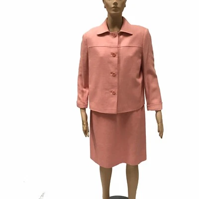 Max Mara Shift платье костюм розовый куртка льняной смеси карьера Италии дизайнер размер 10 - Изображение 1 из 4