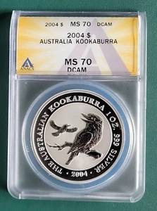 2004 Australia Coin Kookaburra 1 oz 999 Silver ANACS MS 70 DCAM ! - Picture 1 of 2