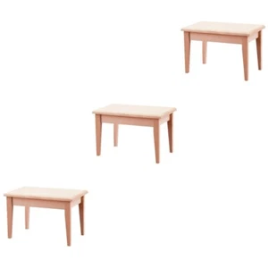 3 Pack Puppenhaus Tisch Weiss Miniatur Esstisch Büro Arbeit - Bild 1 von 12