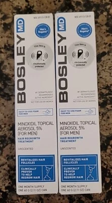 2x Bosley MD Minoxidil Topical Aerosol Foam 5% for Men 2.11oz  Exp. 11/23 - Image 1 of 2