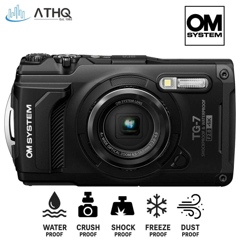 OM SYSTEM Resistente TG-7 Cámara Digital 12MP 4K Amortiguador e Impermeable Wi-Fi GPS NUEVO Foto 1 de 4