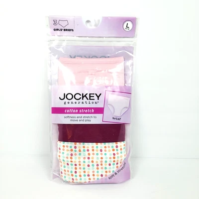 Roupa íntima elástica algodão Jockey Generation juvenil meninas tamanho L 10-12 3 peças - Imagem 1 de 4