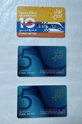 ULTRA RARE NOL CARD 5Years Of Dubai Metro Limited Edition Silver & Gold & 10 Yrs - Image 1 of 2