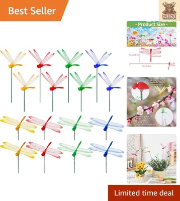 Encantadoras estacas de jardín de libélulas de PVC de 50 piezas - perfectas para fiestas y eventos Foto 1 de 4