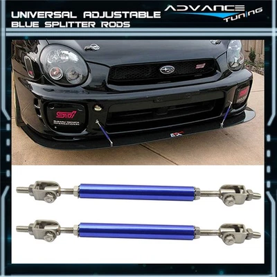 Adjustable 5.5"-8" Blue Stainless Front Rear Splitter Rod Support Stabilizers - Image 1 of 3