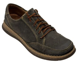 Born Men's Bronson Olive Green Suede Lace Up Oxford Shoes Crepe Sole Size 10.5 - Picture 1 of 12