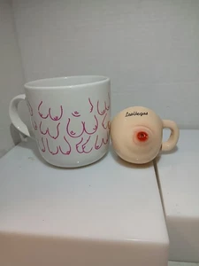 “Boobs of All Shapes” Coffee Mug w/ Las Vegas Breast Creamer Dispenser, Used - Picture 1 of 5