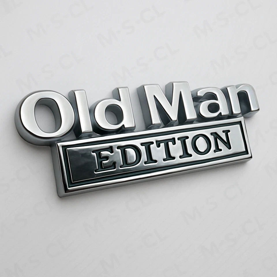 3D Old Man Edition Emblem Aufkleber Metall Logo Sticker Auto KFZ Rentner Tuning - Bild 1 von 4