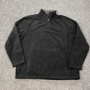 St John's Bay Pullover Mens Large Black Fleece Half Zip Jacket Outdoors New - Picture 1 of 7