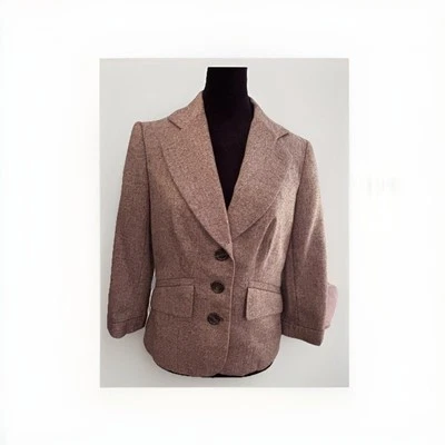 The Limited Brown Tweed Suit Jacket/Blazer 3 Button Front Work Career Size Small - Image 1 of 4