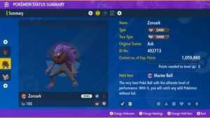 Pokemon Scharlachrot und Violett PSV - Shiny 6IV Zoroark - Bild 1 von 3