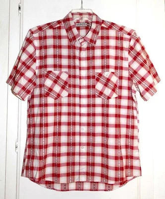 SOVEREIGN CODE SHORT SLEEVED RED * WHITE PLAID SHIRT  Size XL - Image 1 of 4