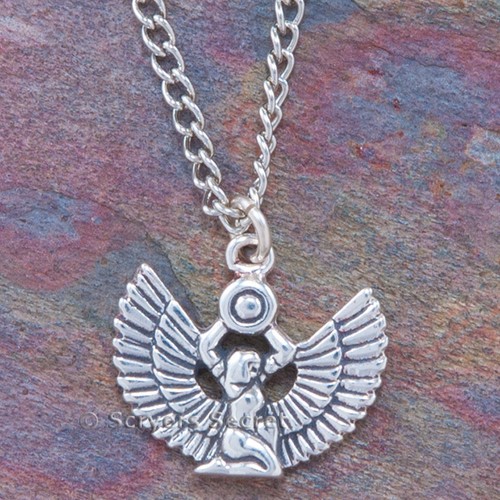 UNDERCOVER ISIS GODDESS 925 sterling silver Charm Egyptian Egypt Pendant Necklace