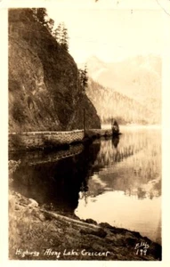 Highway Along Lake Crescent Washington 1936 Postcard RPPC Real Photo - Picture 1 of 2