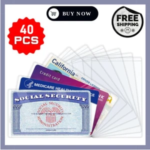 40 Pack Social Security Card Protector Sleeves/New Medicare Card Protector Sleev - Picture 1 of 10