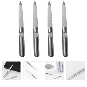 4 PEZZI Lima in Acciaio Inox Forniture per Manicure Unghie Strumenti Strumenti - Foto 1 di 12