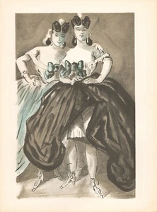 Original 1939 Constantin Guys Lithograph, "Two Woman" - Picture 1 of 2