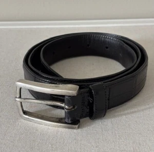 Ralph Lauren Men's Black Alligator Belt With Sterling Silver Buckle Size 38 - Picture 1 of 15