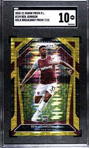 2020/21 Panini Prizm Ben Johnson RC GOLD Breakaway /10 Rookie West Ham SGC 10 GM