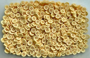 Buttons 11mm 18L Light Yellow Soft Yellow  Matt 4 Hole Craft Small Button W642A - Picture 1 of 24