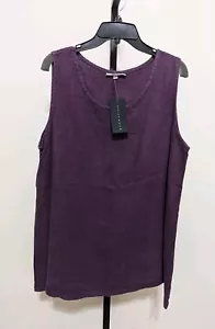 Tunica senza maniche top Bryn Walker donna Rioja viola trapezio trapezio look a strati XL - Foto 1 di 9