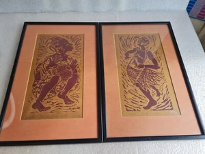 Coppia di arte stampata lino dell'Africa occidentale firmata edizione limitata - tribù Fulani? - Foto 1 di 19