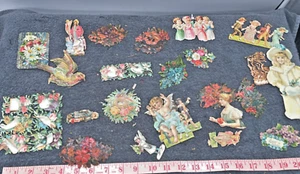 antiguo álbum de recortes victoriano calcomanías en relieve 19c 1800s lote original floral - Imagen 1 de 24