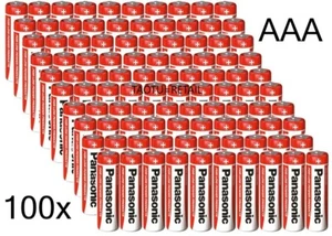 100 x AAA Panasonic Zinc Carbon Battery 1.5v Batteries Bulk Job lot - Picture 1 of 2