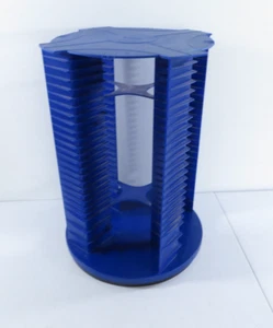 Fellowes 100 112 Rotating Spinning CD Storage Rack Tower Carousel Blue Plastic - Picture 1 of 10