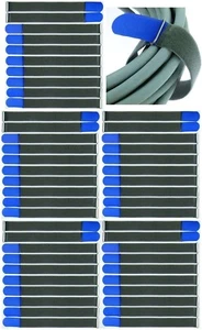 50x Klettkabelbinder m. Öse 400 x 40 mm blau FK Kabelbinder Klettband Kabelklett - Picture 1 of 10