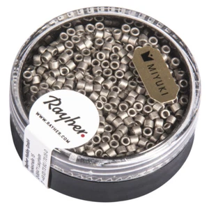 Delica-rocailles, 2,2mm métallique mat, boîte, gris acier, 4g - Imagen 1 de 2
