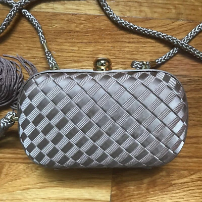 Bolso Cartera Vintage Gótico Victoriano Steampunk Años 20 1930 Aleta Marrón Borla Foto 1 de 4