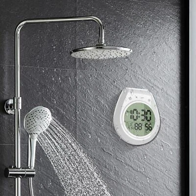 Digital Shower Clock Water Resistant with Temperature Large LCD Display Bathroom - Image 1 of 4