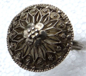 STERLING SILVER ADJUSTABLE RING 3.5 GRAMS SIZE S - Picture 1 of 6