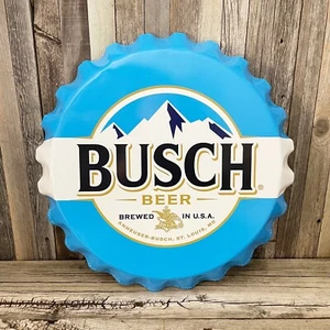 Busch Beer Bottle Cap Large 18" Metal Aluminum Sign Garage Bar Wall Decor New - Picture 1 of 2