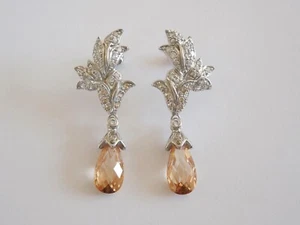 Elegante 925 Silber Ohrstecker m.Farbsteinen & Tropfen Anhänger 10,9g/4,6 x1,7cm - Bild 1 von 13