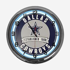 18" Dallas Cowboys Metal Sign Designed White Neon Clock  - SIGNBOX-QLN720413