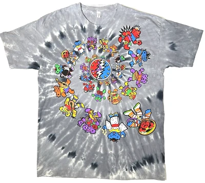 Grateful Dead медведи через века серый / белый галстук краситель футболка 2XL совершенно новый - Изображение 1 из 4