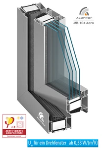 Passivhausfenster - Fenster aus Polen - Alu, Aluminium, Aluprof MB-104 Passiv - Bild 1 von 3