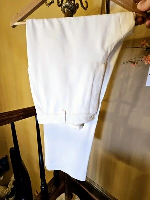Giorgio Armani Black Label Ivory/White 100% Silk Pants Handmade In Italy $2,995 - Image 1 of 4